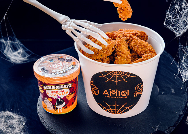Crispy Chicken Strips menu (vyber si zmrzlinu nebo nápoj)