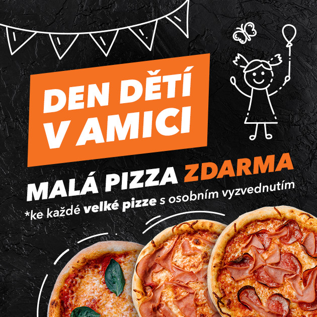 Malá pizza zdarma, oslav den dětí s Amici